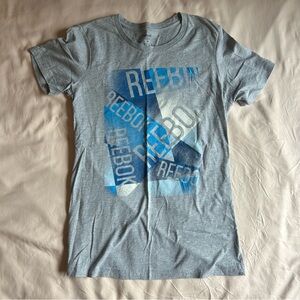 Athletic Reebok Tee – Blue & Gray Graphic – Size Medium
